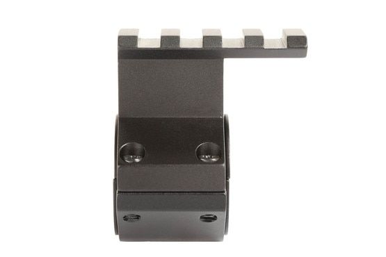 The Primary Arms 30mm scope tube offset mount features a picatinny rail
